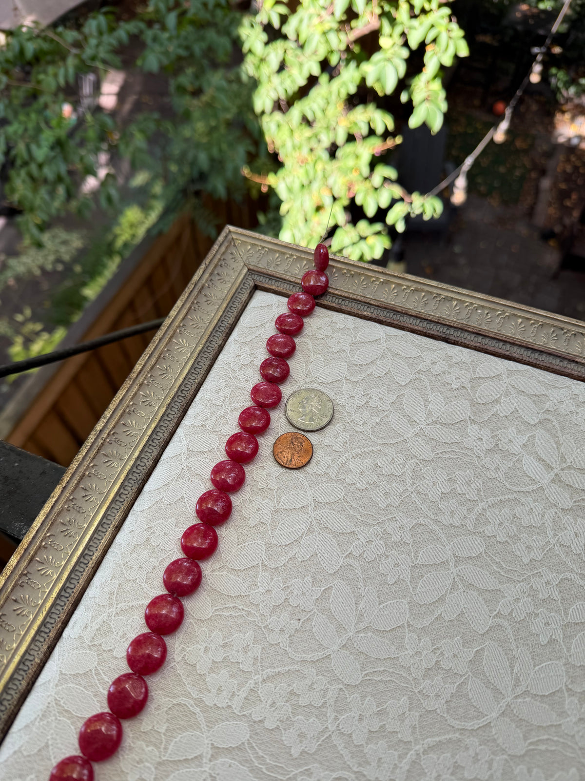 Dyed Pink Jade Coins
