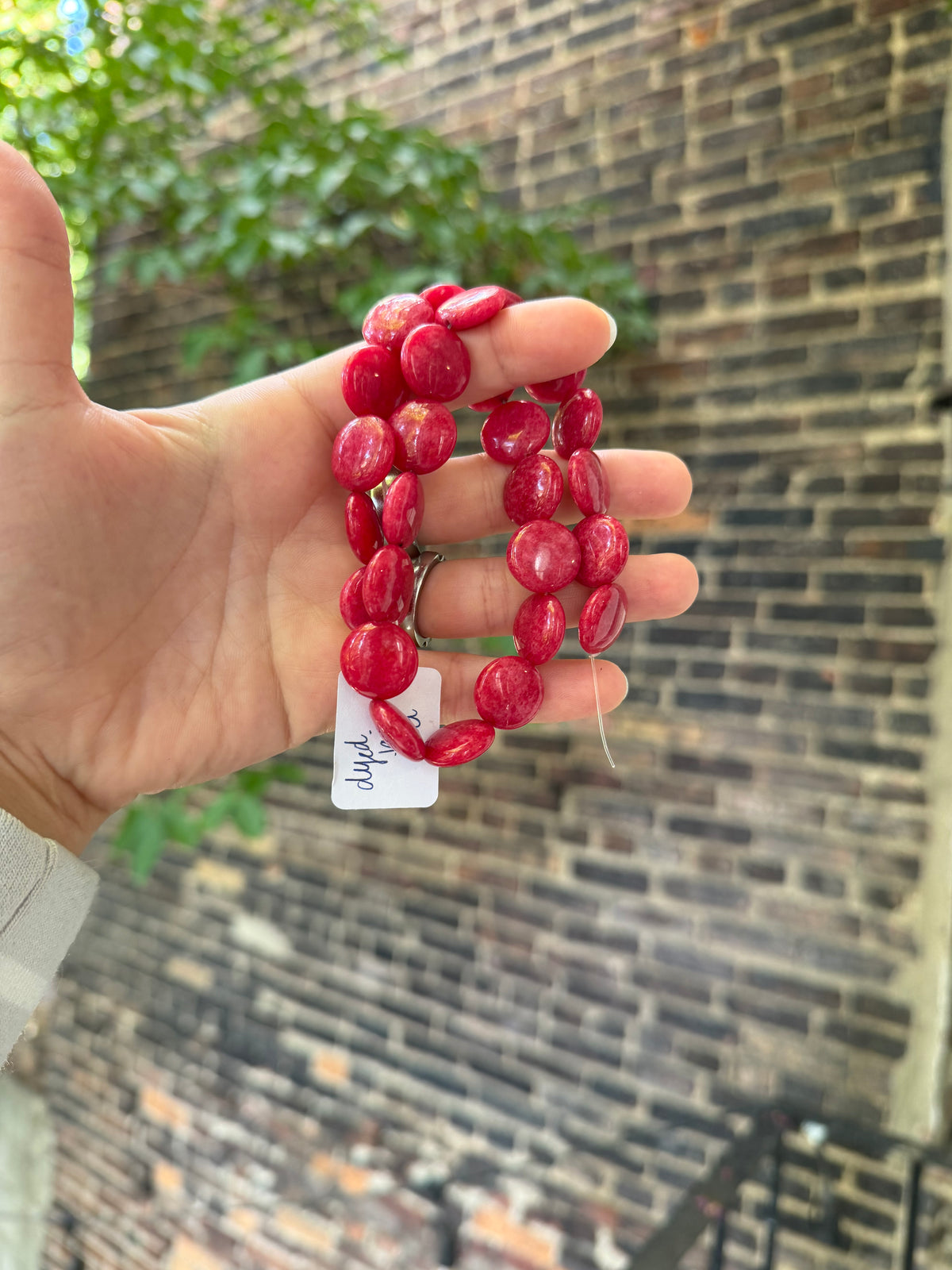 Dyed Pink Jade Coins