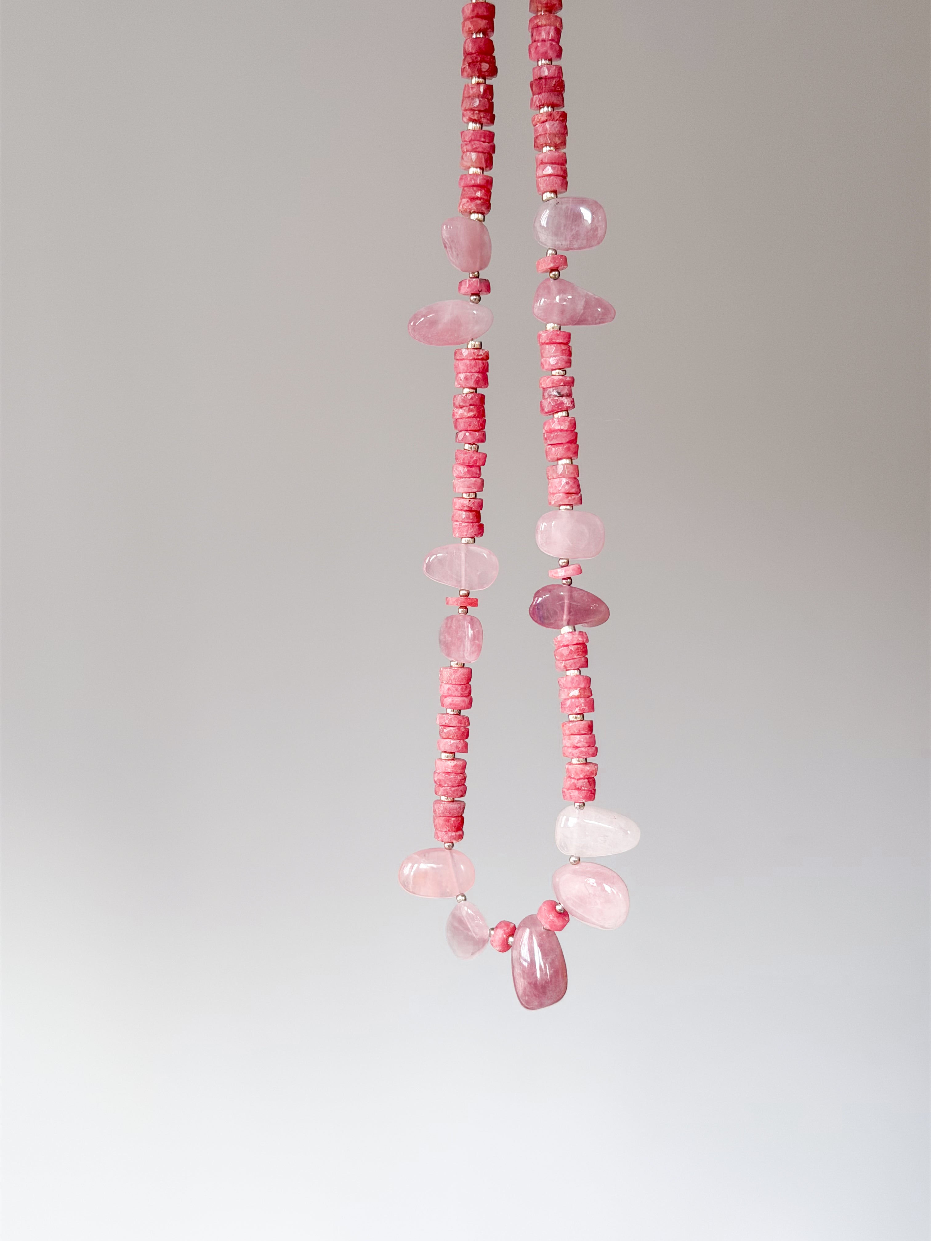 Rose Quartz & Rhodonite Necklace