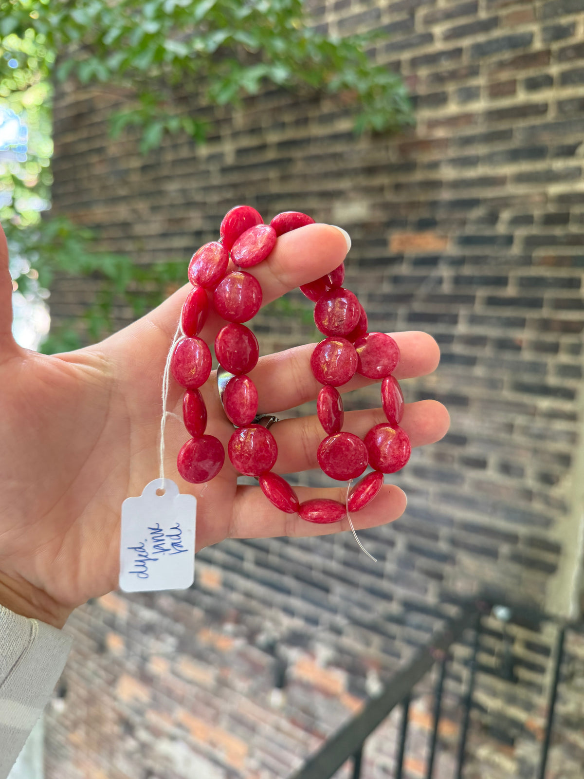 Dyed Pink Jade Coins