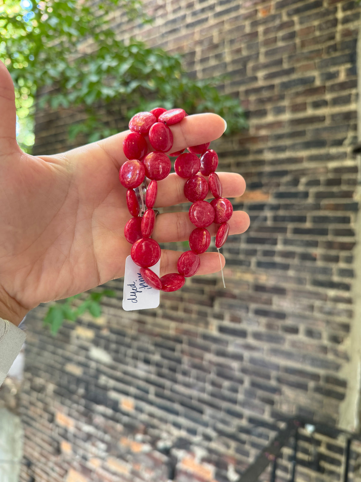 Dyed Pink Jade Coins