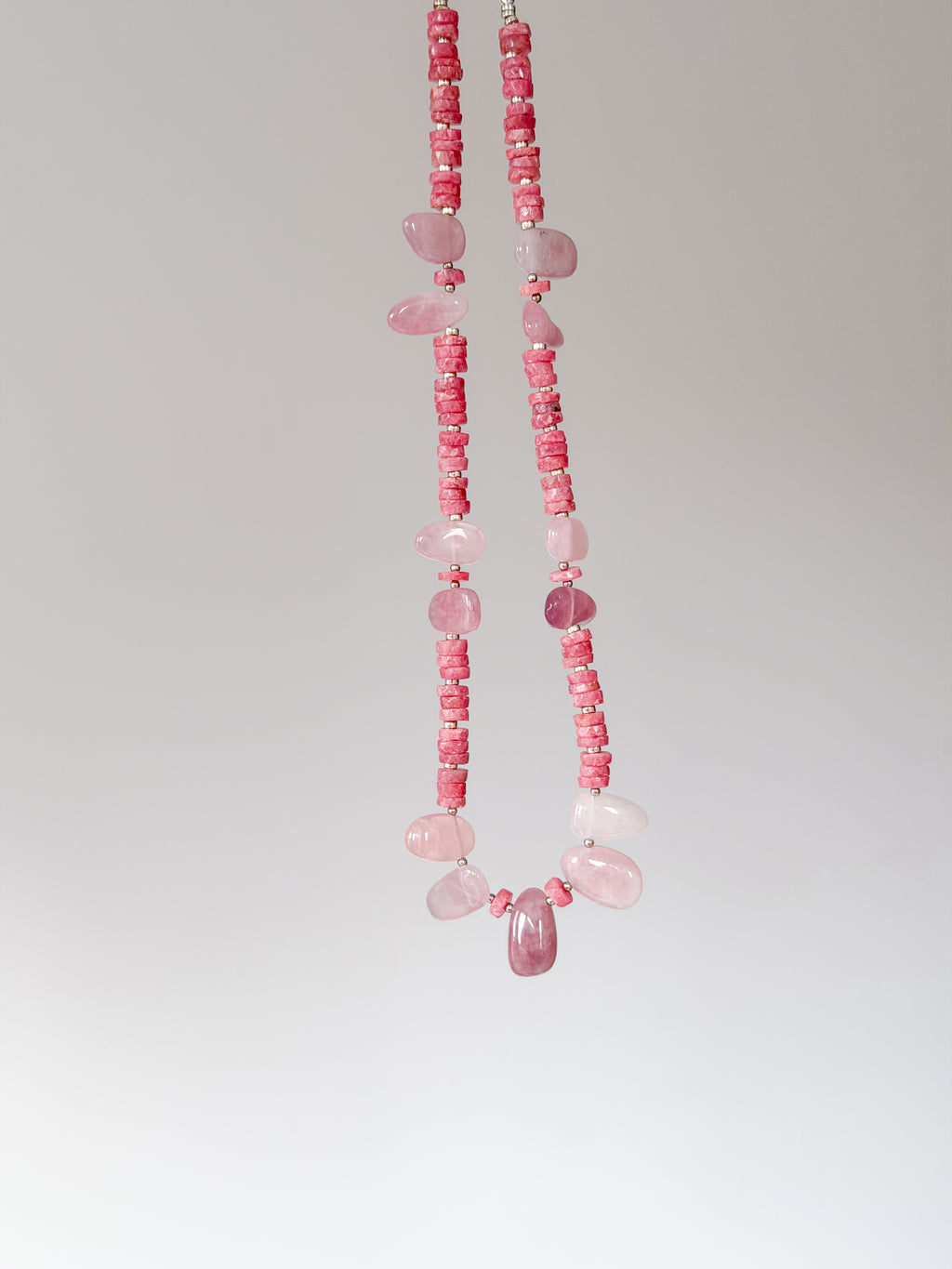 Rose Quartz & Rhodonite Necklace