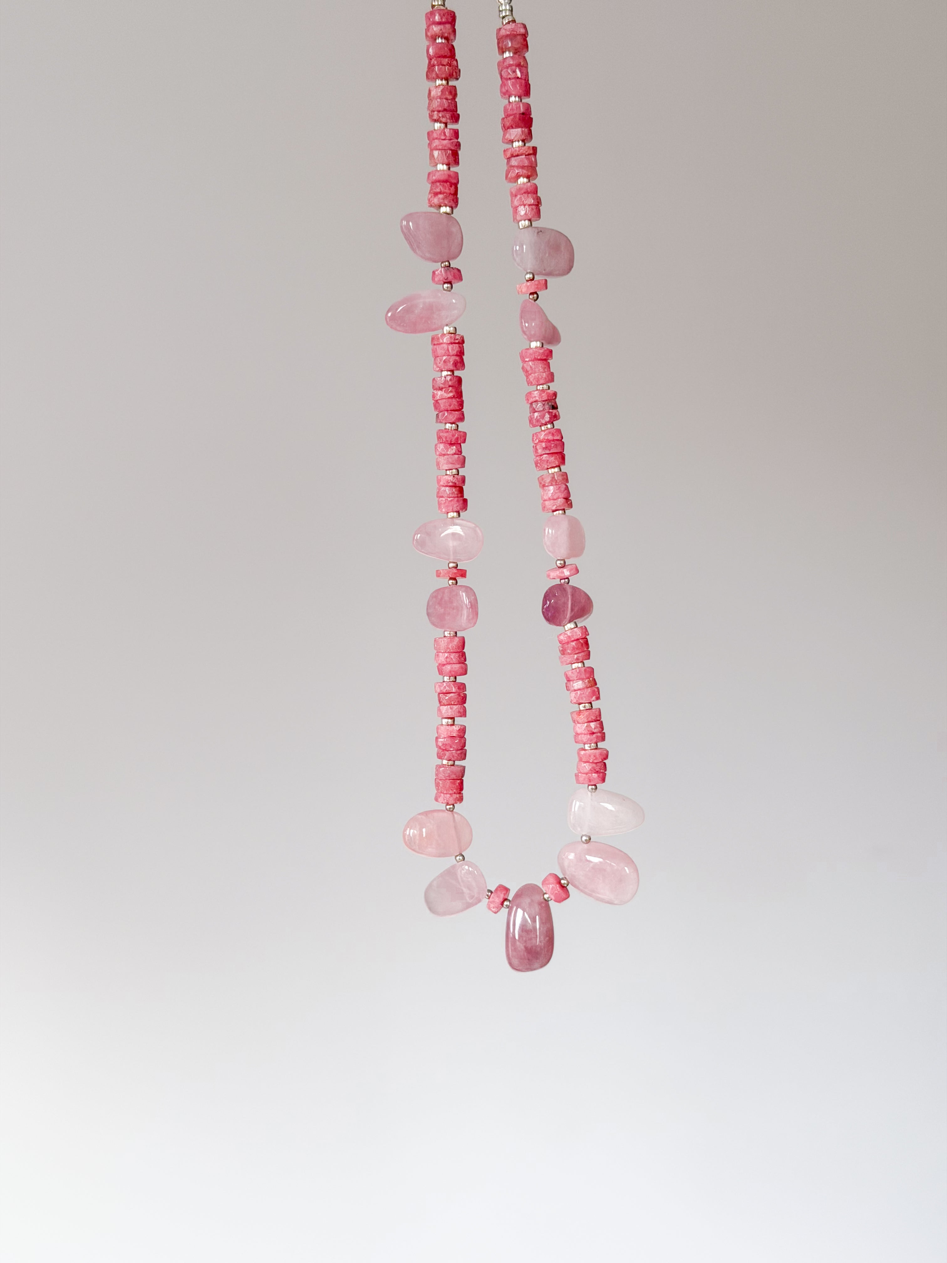 Rose Quartz & Rhodonite Necklace