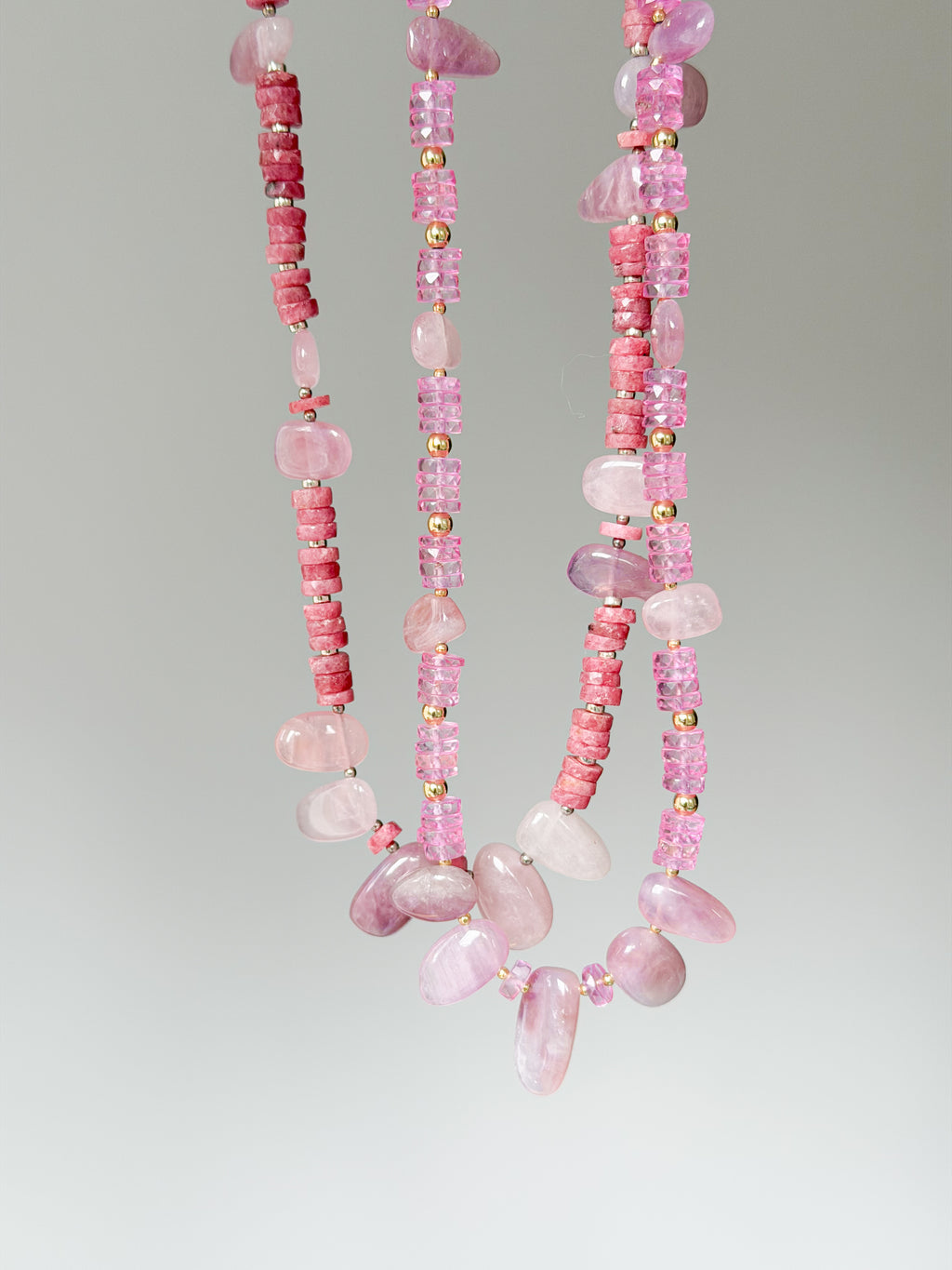 Rose & Pink Quartz Necklace