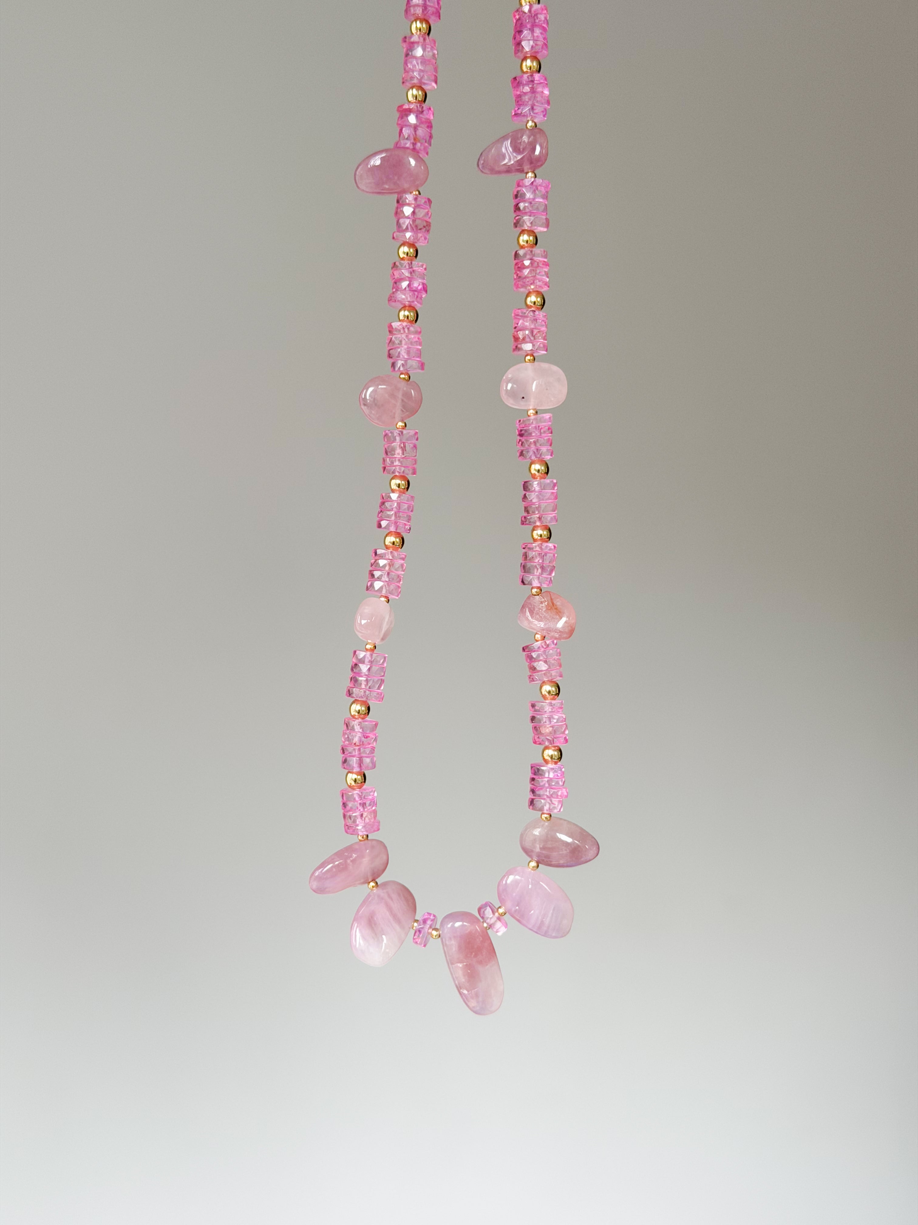 Rose & Pink Quartz Necklace