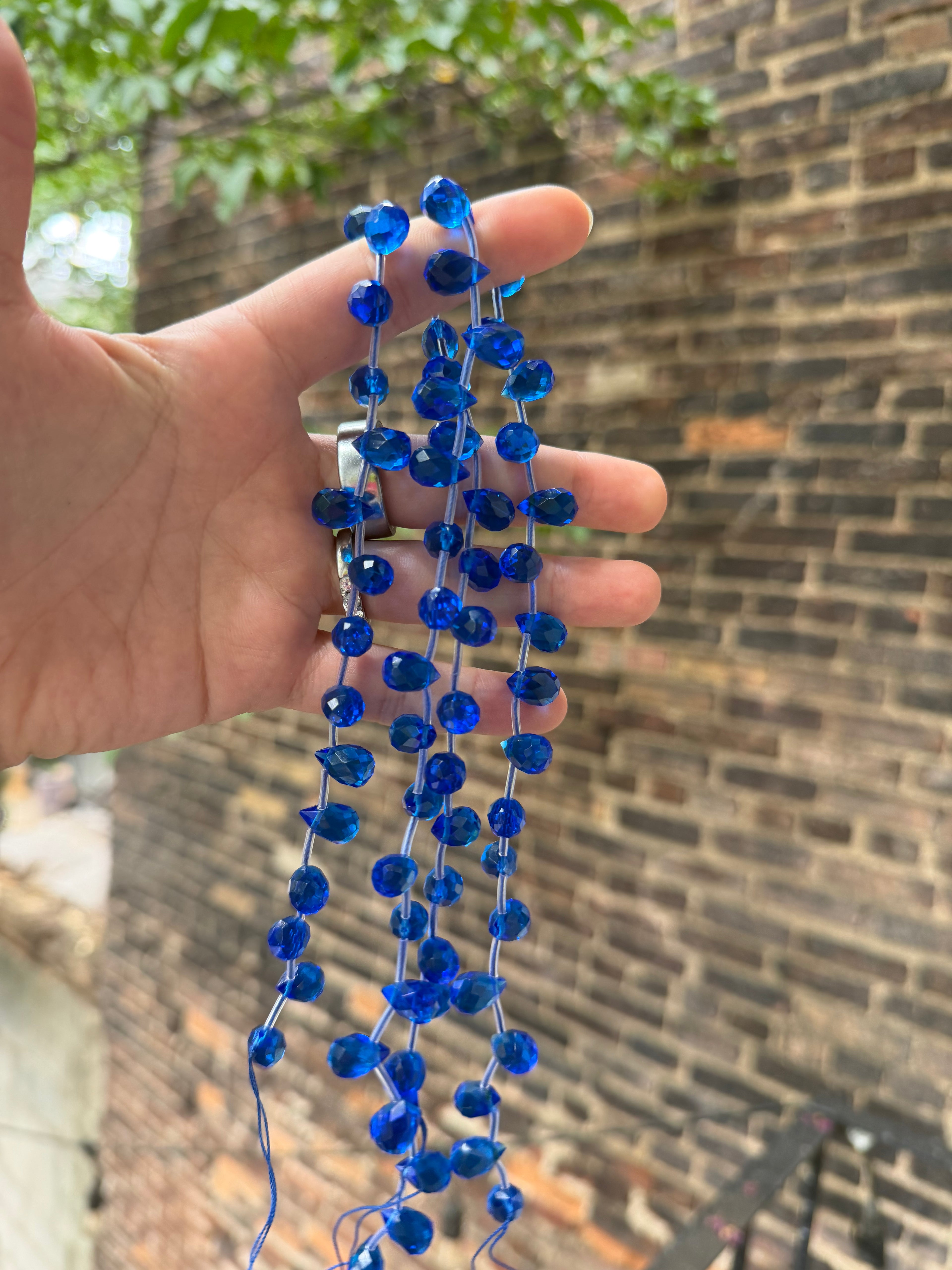 Blue Faceted Brios