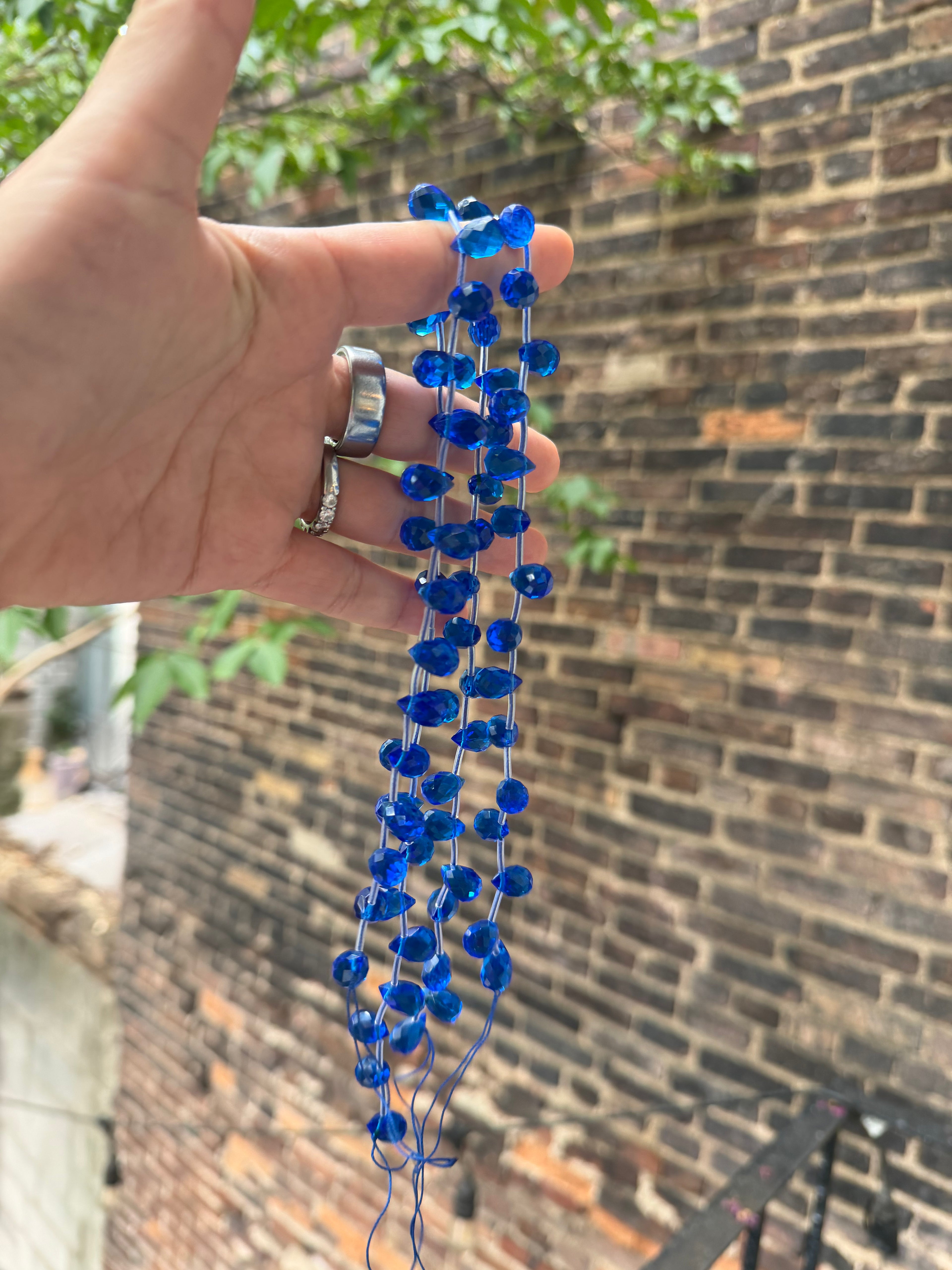Blue Faceted Brios