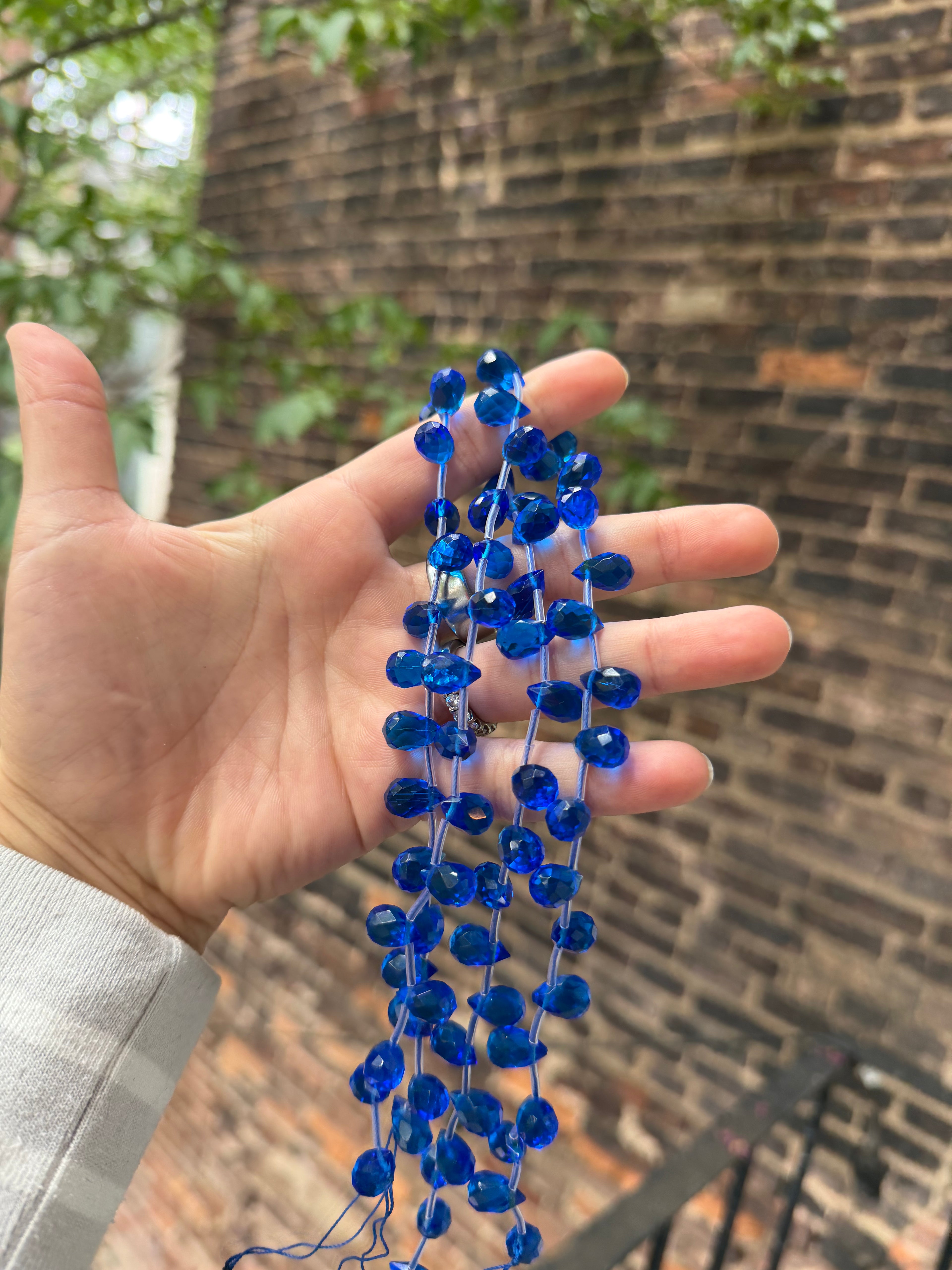 Blue Faceted Brios