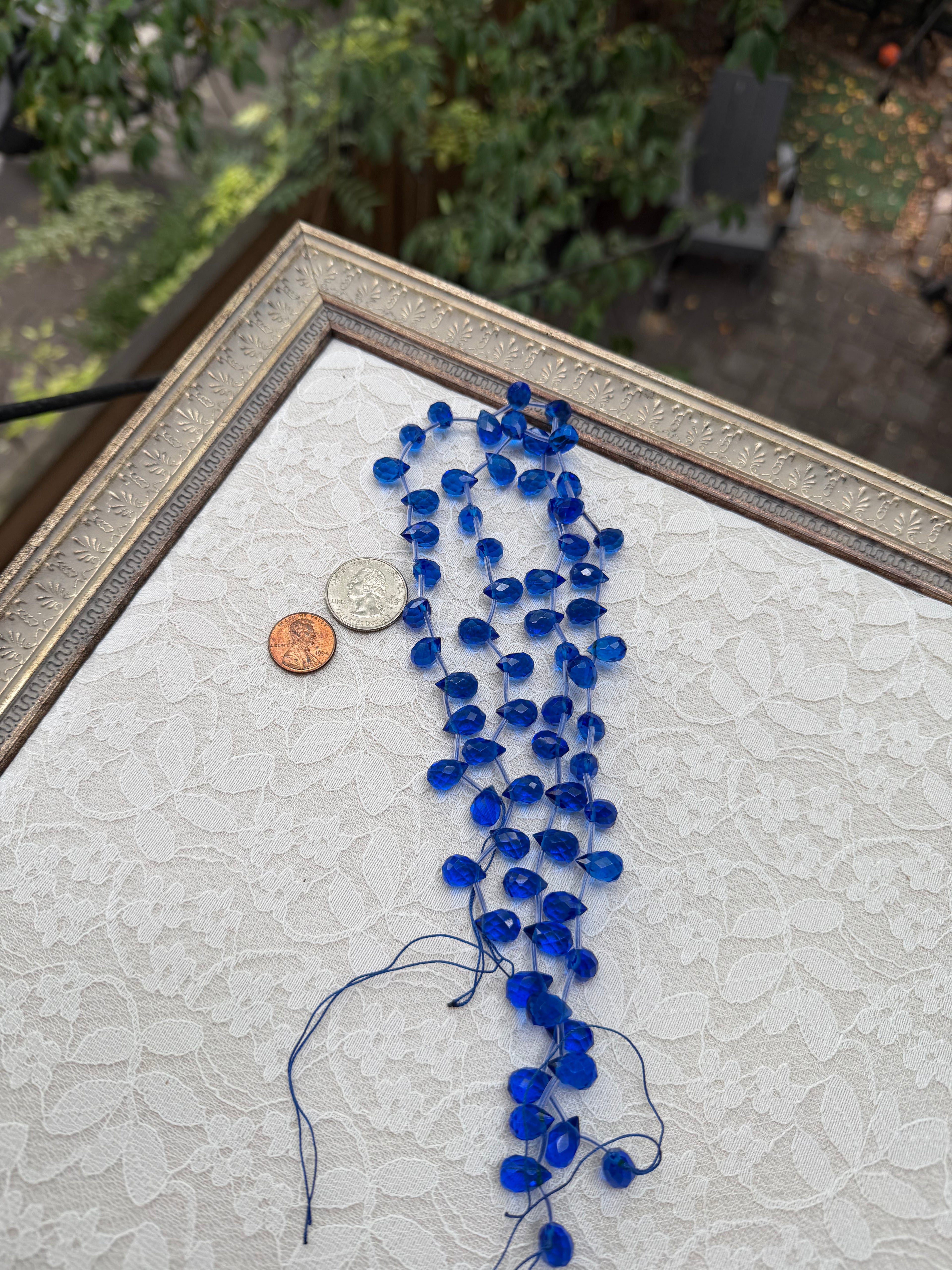 Blue Faceted Brios