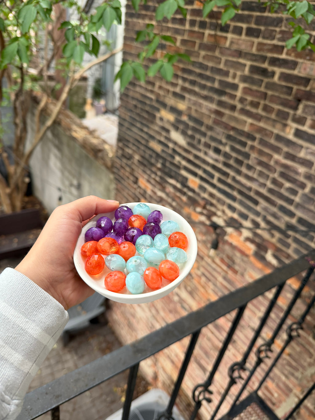 Faceted Glass Rondelle Chunkers
