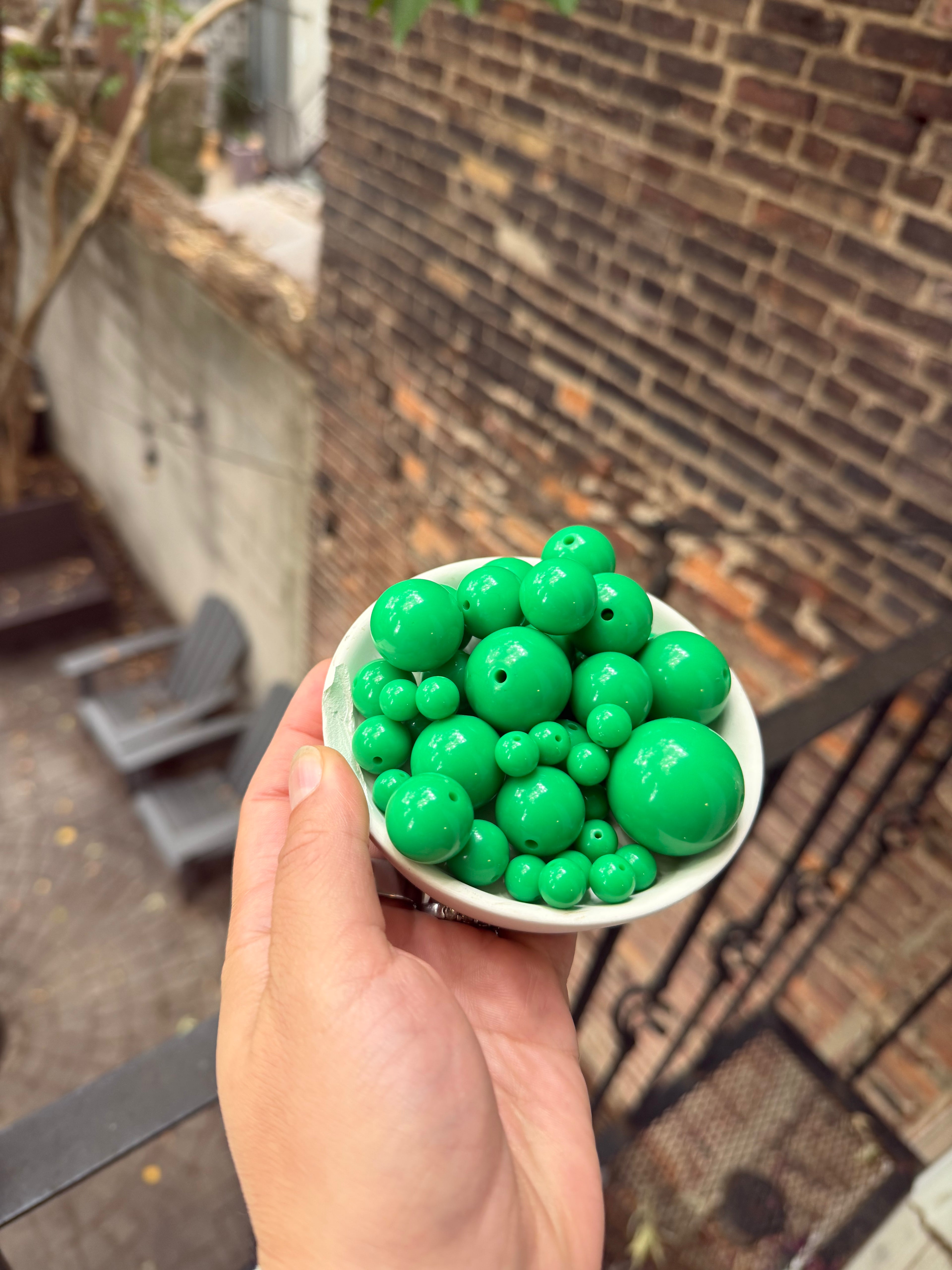 Graduated Green Beads