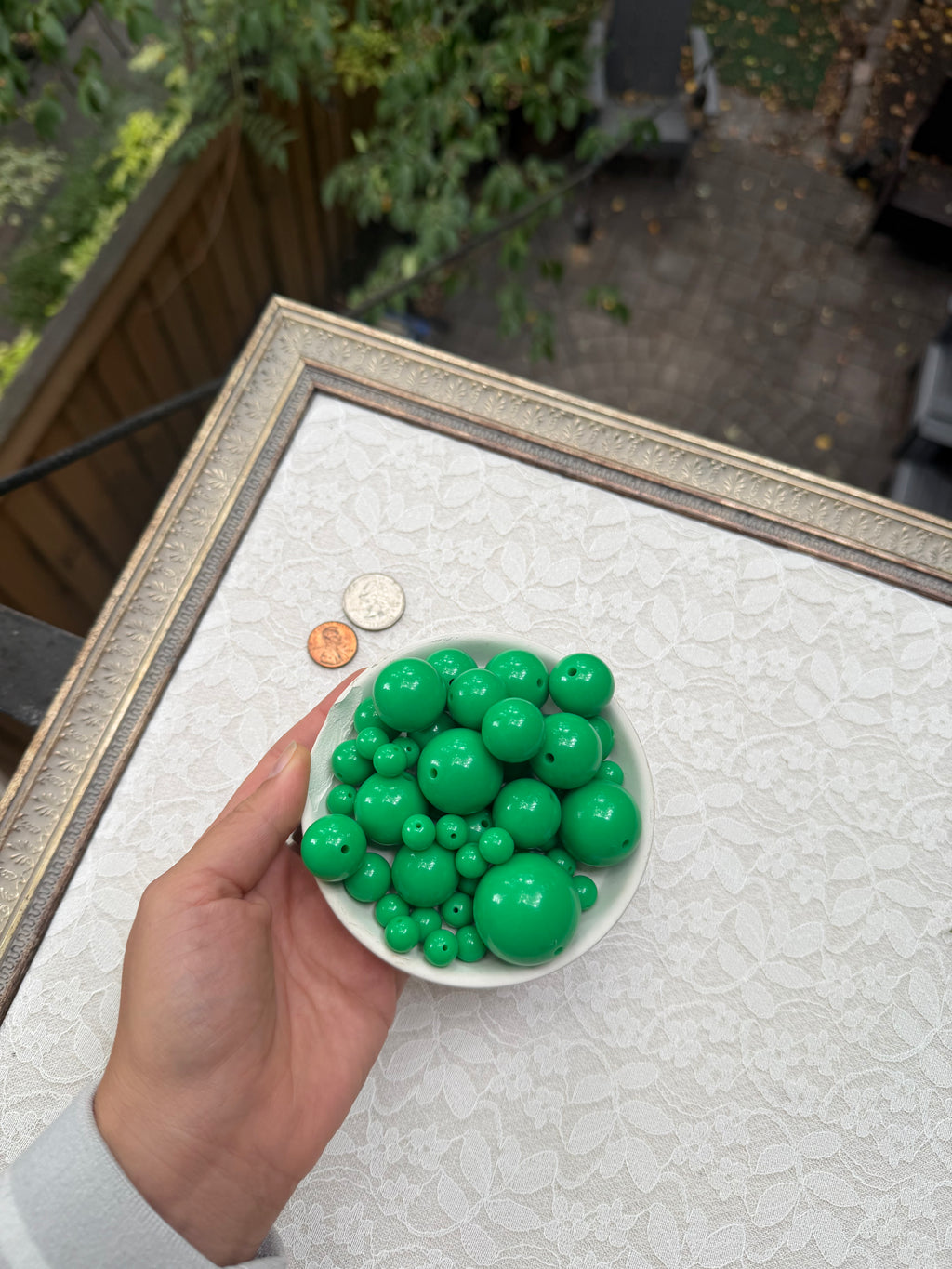 Graduated Green Beads